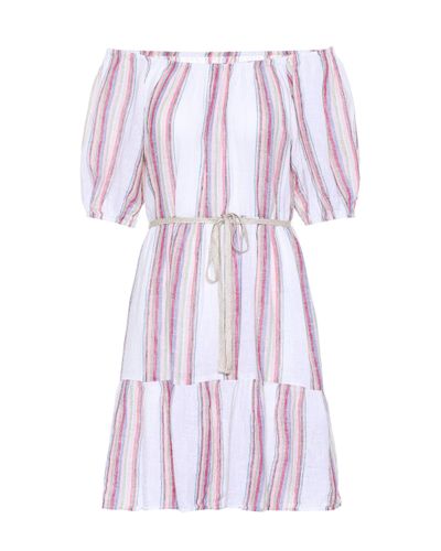 Velvet Cinthia Striped Linen-blend Minidress - Multicolour