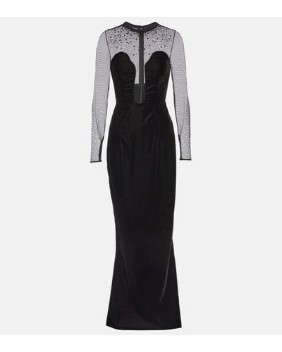 Miss Sohee Embellished Velvet Gown - Black