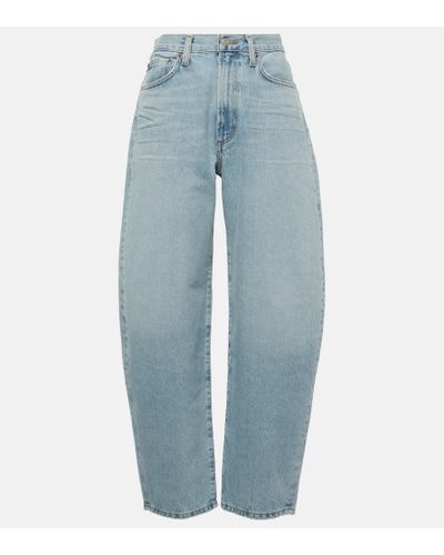 Agolde High-Rise Barrel Jeans - Blau
