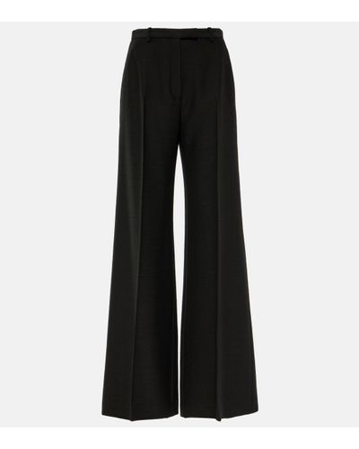 Loro Piana Virgin Wool Wide-leg Trousers - Black