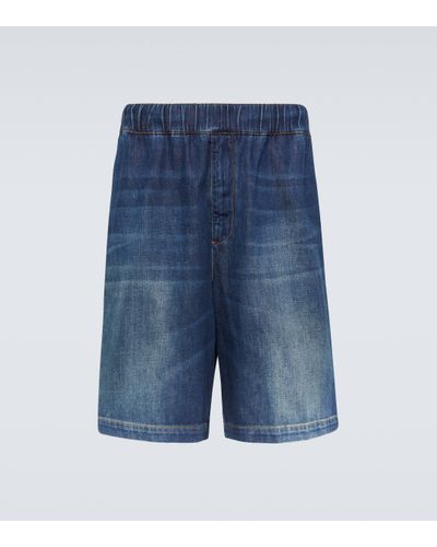 Valentino Denim Chambray Bermuda Shorts - Blue