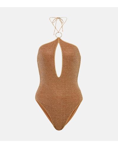 Oséree Lumiere Ring Cutout Swimsuit - Brown