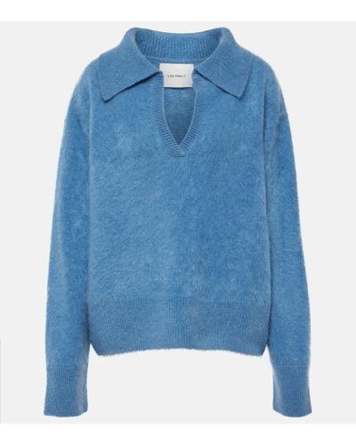 Lisa Yang Kerry Cashmere Polo Jumper - Blue