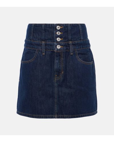 RE/DONE Corset Denim High-rise Miniskirt - Blue