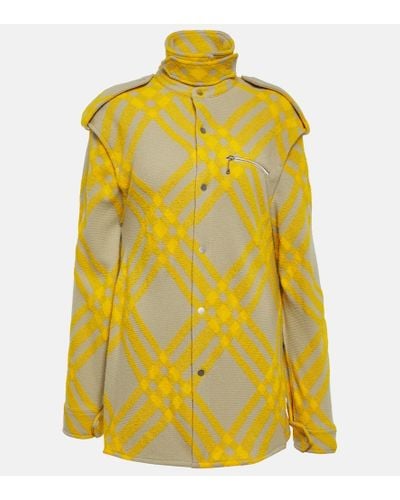 Burberry Checked Wool-blend Shirt Jacket - Yellow