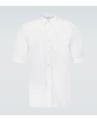 Alexander McQueen Camisa en popelin de algodon - Blanco