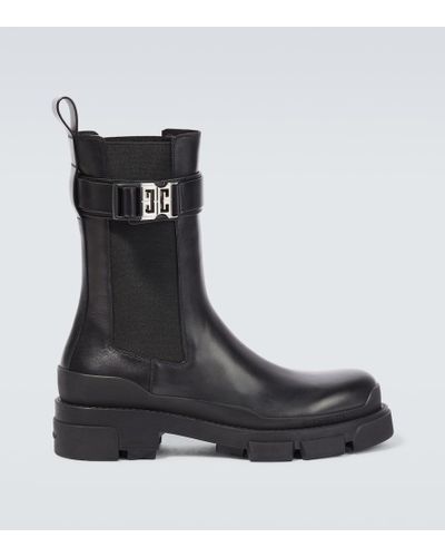 Givenchy Terra Leather Chelsea Boots - Black