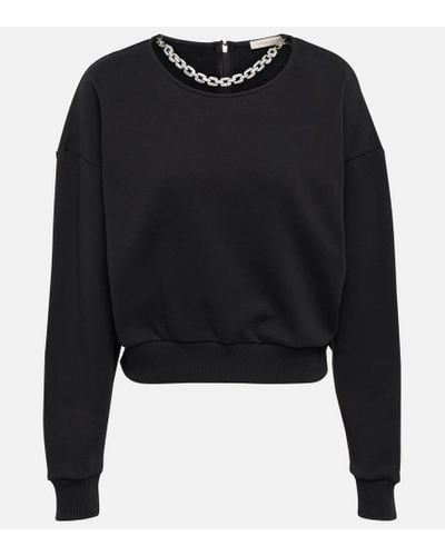 Christopher Kane Embellished Cropped Sweatshirt - Black