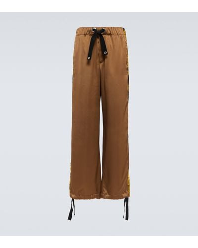 Versace Pantalon en satin - Marron