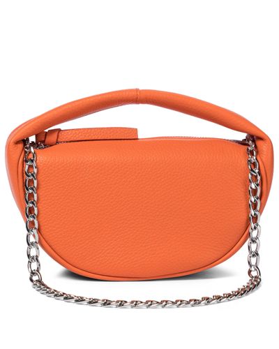 BY FAR Baby Cush Leather Tote - Orange