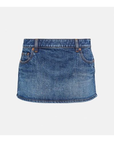 Valentino Minigonna di jeans a vita bassa - Blu