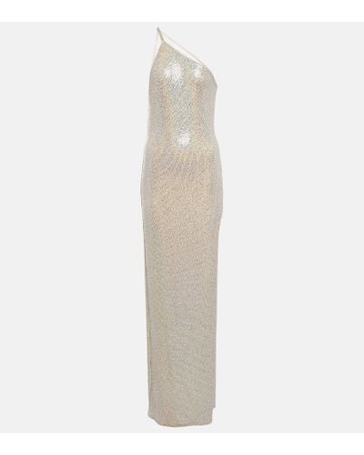 The Sei Sequined One-shoulder Gown - White