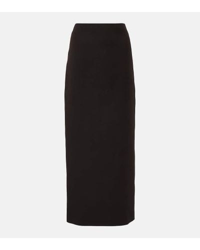 The Row Bartelle Wool Twill Maxi Skirt - Black