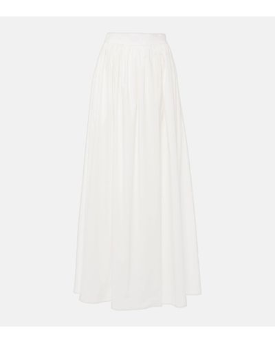Adriana Degreas Cotton Poplin Maxi Skirt - White