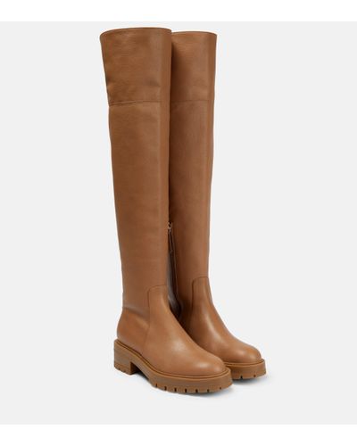 Aquazzura Whitney Leather Over-the-knee Boots - Brown