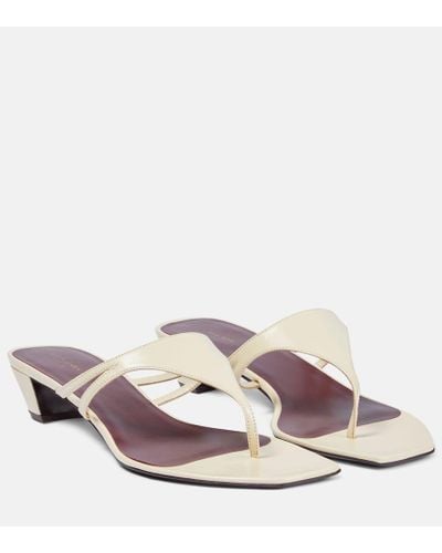 The Row Leather Thong Sandals - Natural