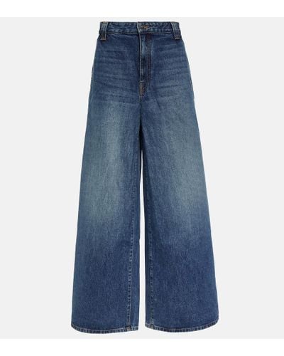 Khaite High-Rise Wide-Leg Jeans Jacob - Blau