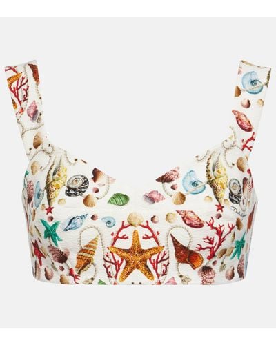 Dolce & Gabbana Capri Printed Cotton Bra Top - Multicolour