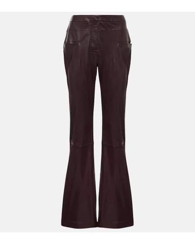 Altuzarra Serge Leather Bootcut Pants - Purple