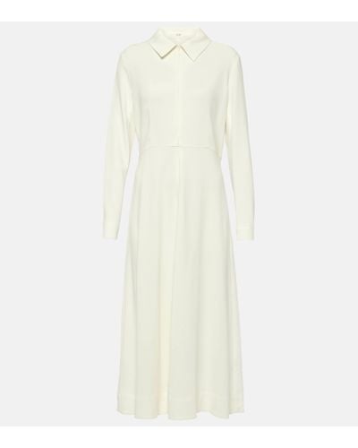 Co. Pleated Shirt Dress - White