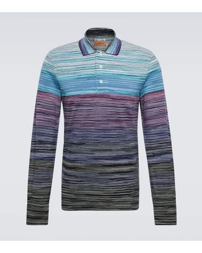 Missoni Polohemd aus Baumwoll-Pique - Blau