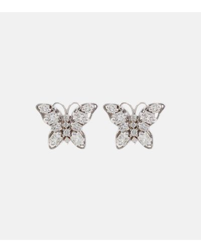 Suzanne Kalan Fireworks Butterfly 18kt Gold Earrings With Diamonds - Metallic