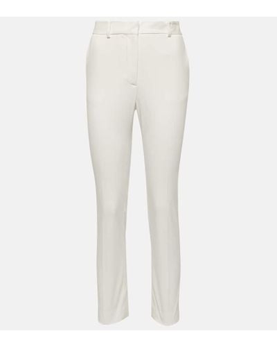JOSEPH Coleman Mid-rise Cotton-blend Slim Pants - White