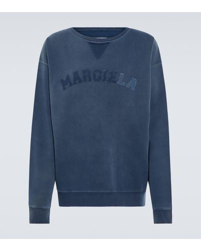 Maison Margiela Sweat-shirt en coton a logo - Bleu