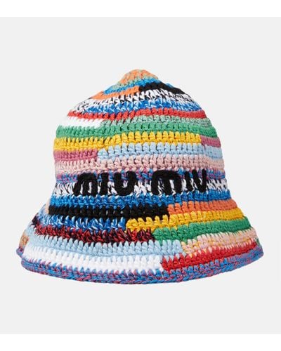 Miu Miu Chapeau bob en crochet de coton - Multicolore