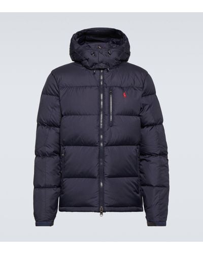 Polo Ralph Lauren Hooded Logo Quilted Shell Jacket - Blue