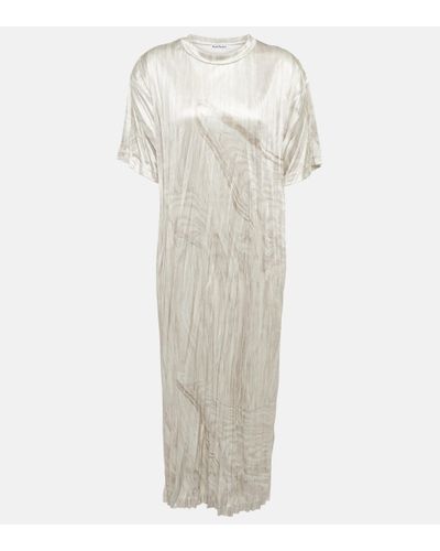 Acne Studios Printed Pleated T-shirt Dress - White