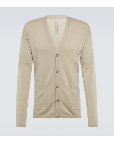 Rick Owens Peter Wool And Cotton Cardigan - Natural