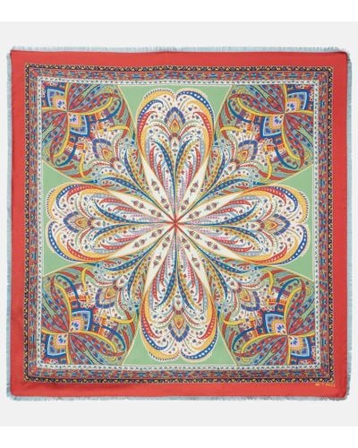 Etro Panuelo de seda estampado - Multicolor