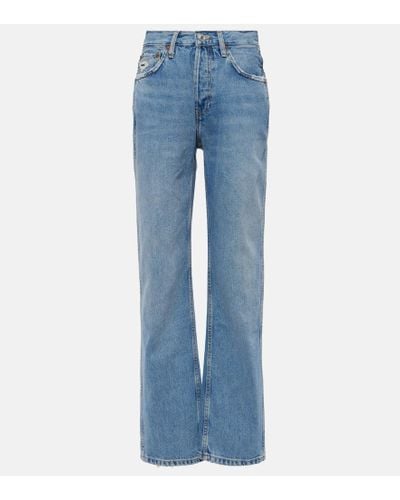 RE/DONE High-Rise Straight Jeans - Blau