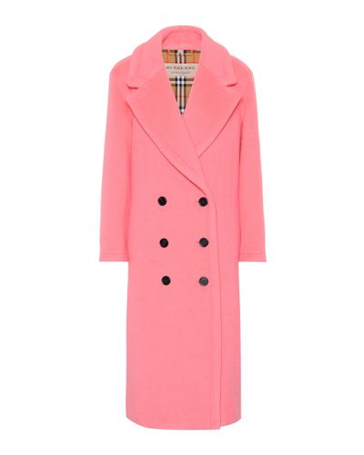 Burberry Doppelreihiger Oversized-mantel Aus Einer Woll-kaschmirmischung - Pink