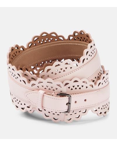 Alaïa Vienne Leather Belt - Pink