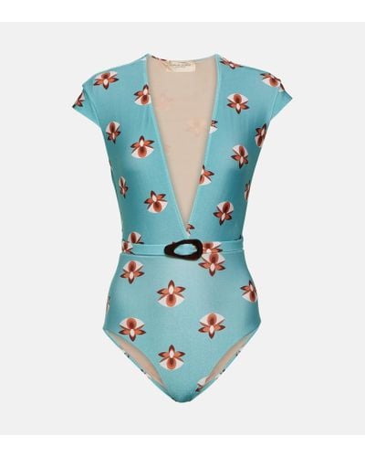 Adriana Degreas Belted Swimsuit - Blue