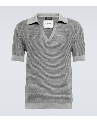 Dolce & Gabbana Silk Polo Shirt - Grey