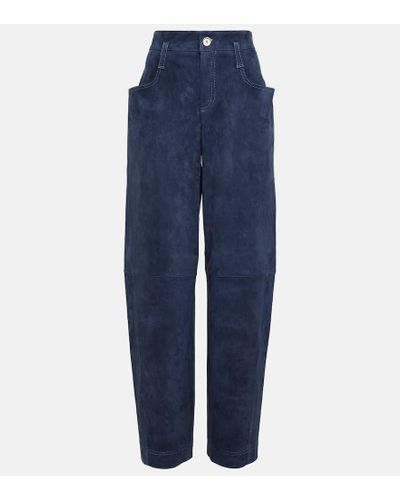 Stouls Cassidy Wide-leg Leather Pants - Blue