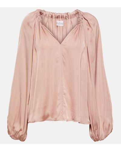 Pink Satin Blouses for Women - Up to 70% off | Lyst