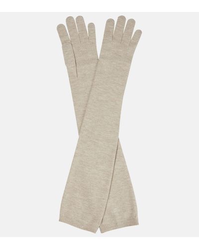 Brunello Cucinelli Lurex® Cashmere Gloves - Natural