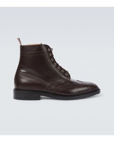 Thom Browne Leather Lace-up Boots - Brown