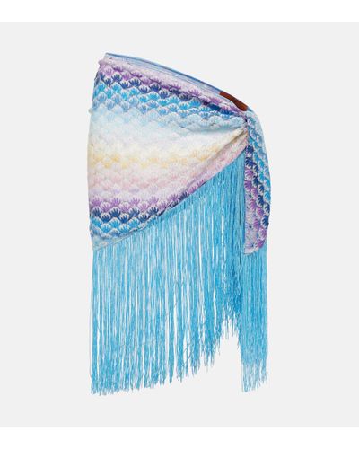 Missoni Fringed Lame Beach Cover-up - Blue