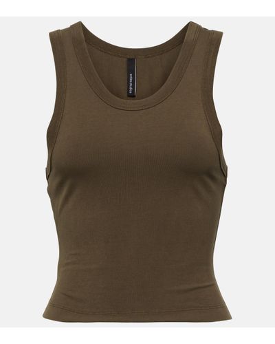 Entire studios Cropped Cotton Jersey Tank Top - Brown
