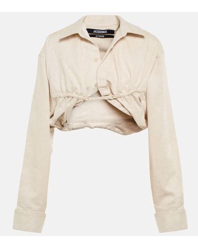 Jacquemus La Chemise Machou Cotton And Linen Shirt - Natural