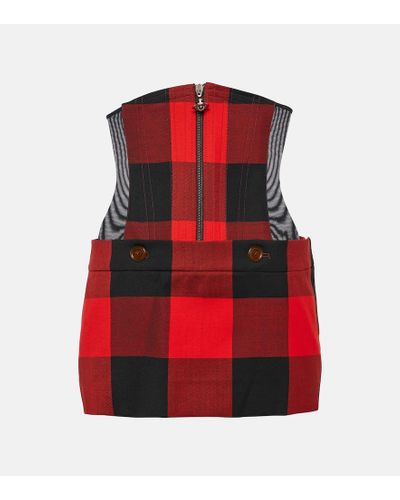 Vivienne Westwood Miniabito bustier Foam in lana vergine - Rosso