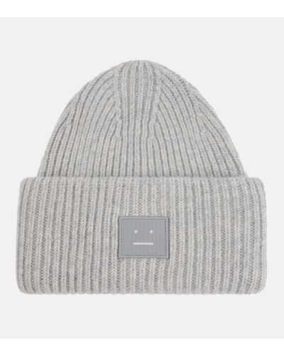 Acne Studios Pansy Ribbed-knit Wool Beanie - Gray