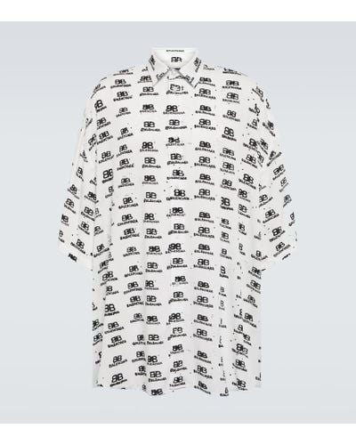 Balenciaga Monogram-pattern Print Shirt - White