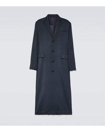Undercover Single-breasted Wool Coat - Blue