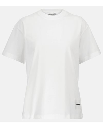 Jil Sander Plus Set Of 3 Cotton Jersey T-shirts - White